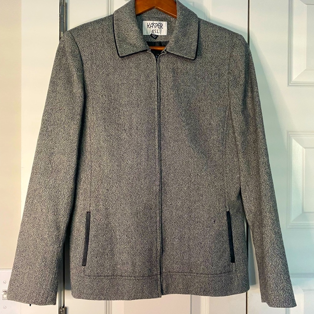 KASPER - Womens Geometric Zip Up Jacket/Blazer 🧥 Size: 8